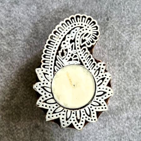 Handcrafted Wooden Paisley T Light Decor Piece
